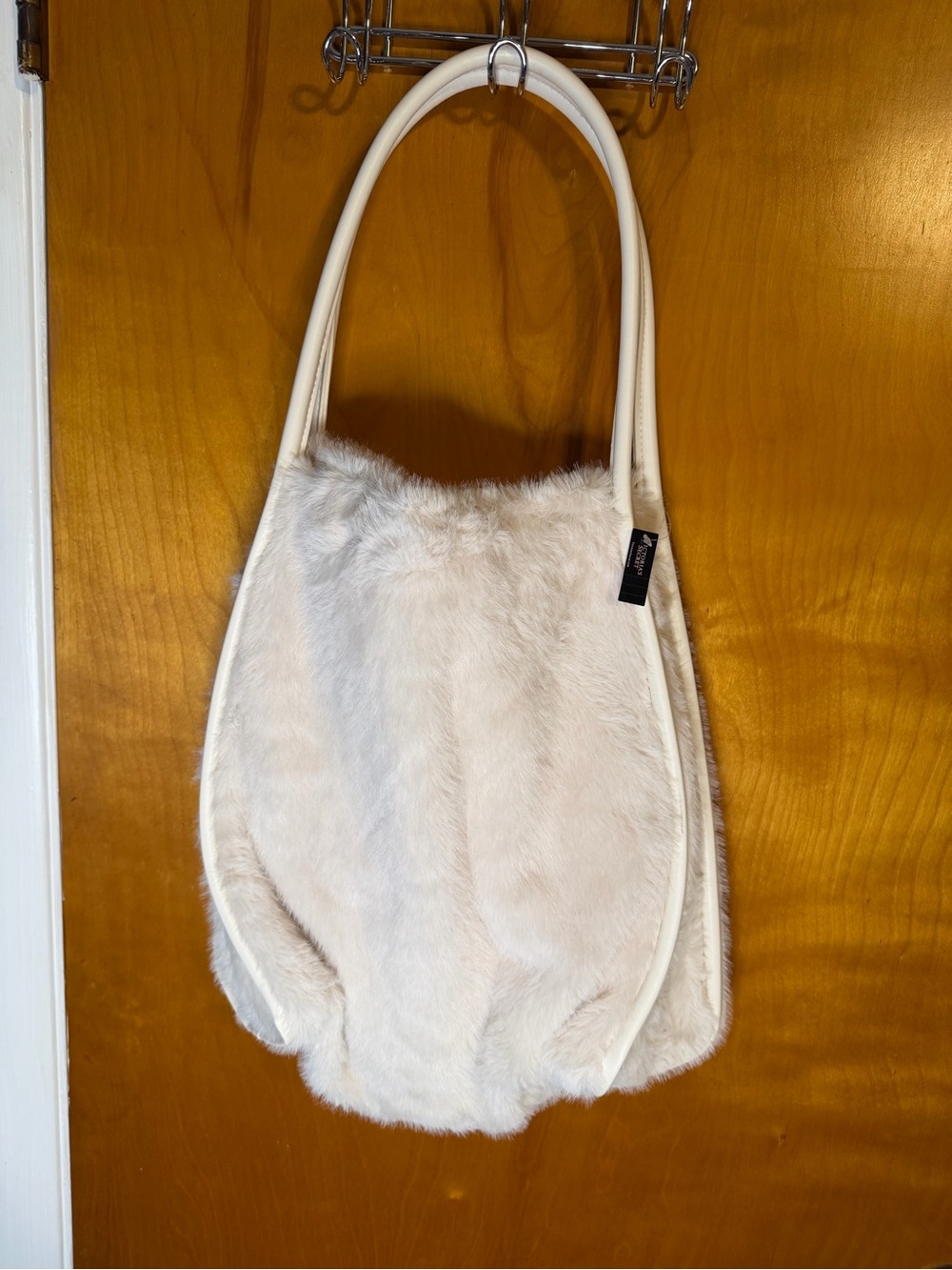 NWT-Victoria’s Secret Cream Faux Fur Shoulder Bag - Women